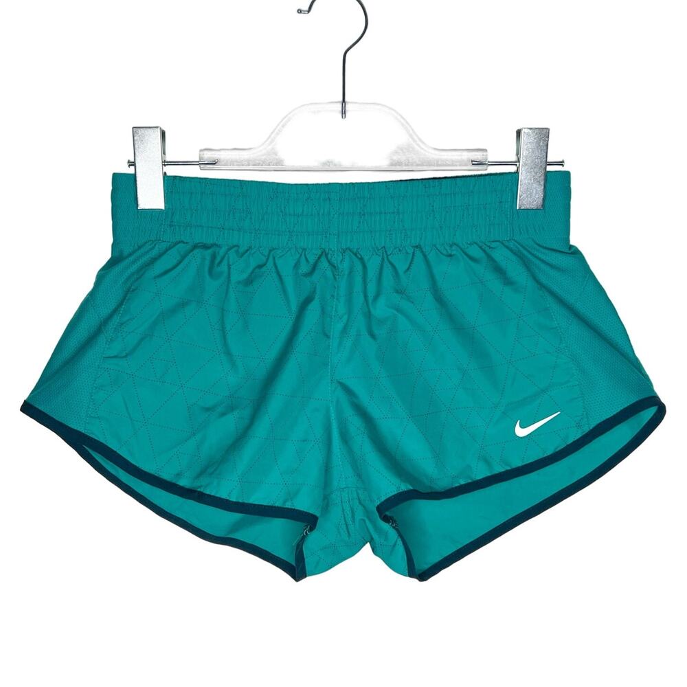 NIKE DRI-FIT Womens Running Short Elastic Waist Built In Liner Turquoise Size S
